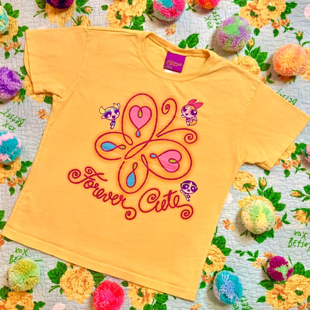 Vintage Powerpuff Girls T Shirt Glitter 90’s Y2K